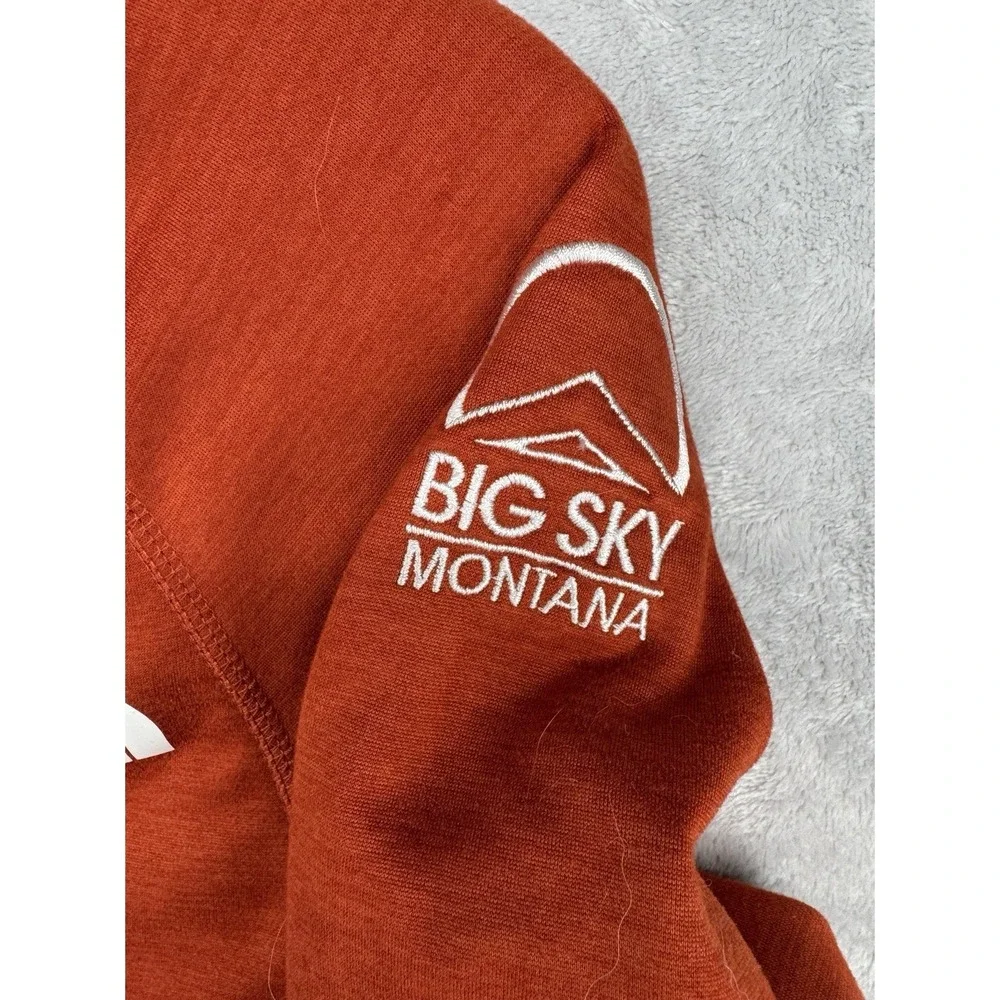 The North Face Big Sky Resort Montana Embroidered Orange 1/4 Zip Men's Size M‎